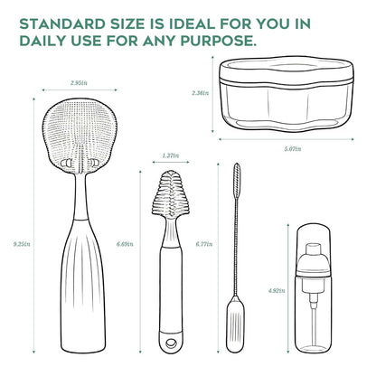 All-in-One Silicone Bottle Cleaning Kit for Bottles, Nipples & Pumps