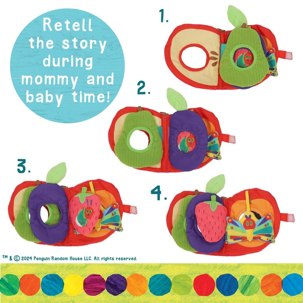 KIDS PREFERRED Eric Carle Very Hungry Caterpillar Activity Apple and Plush - Crinkle Texture Inside and Attached Leaf (photo 2)