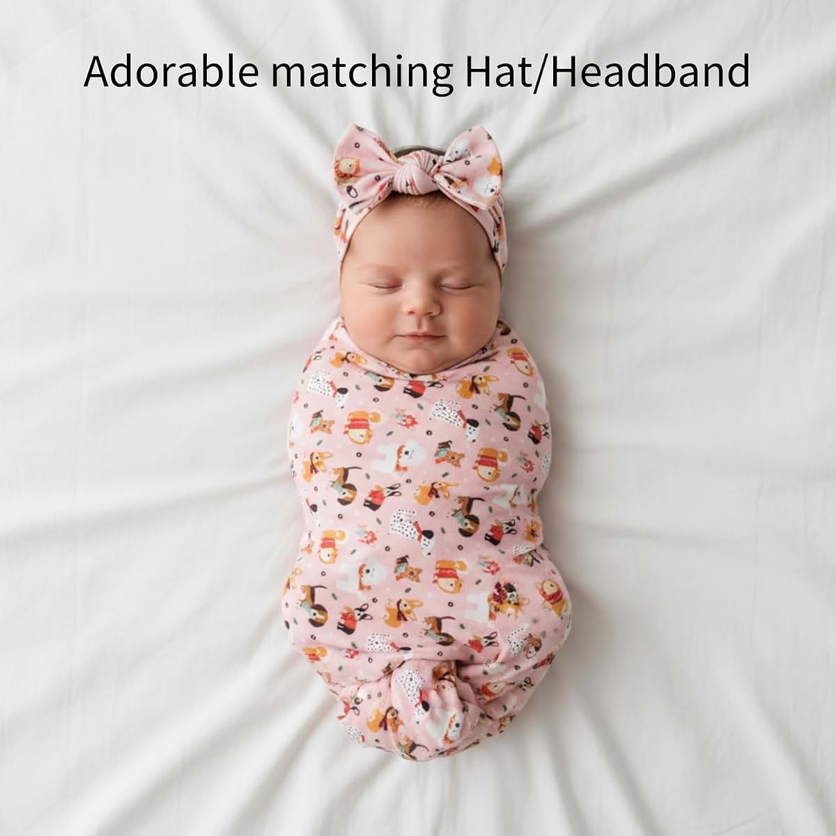 The Plush Club Viscose from Bamboo Swaddle Blankets and Hat Set