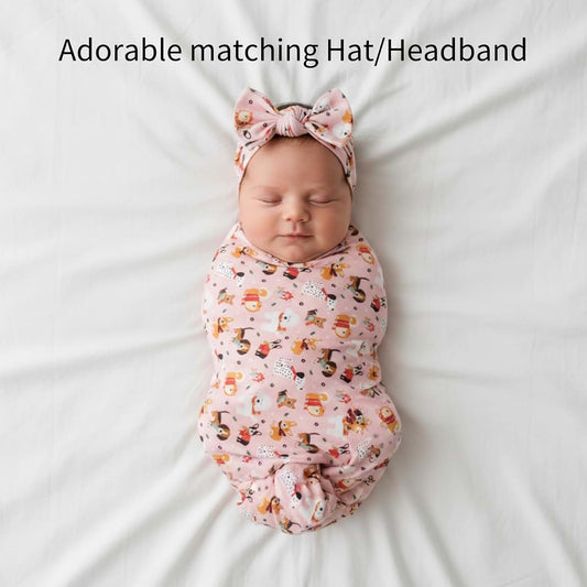 The Plush Club Viscose from Bamboo Swaddle Blankets and Hat Set