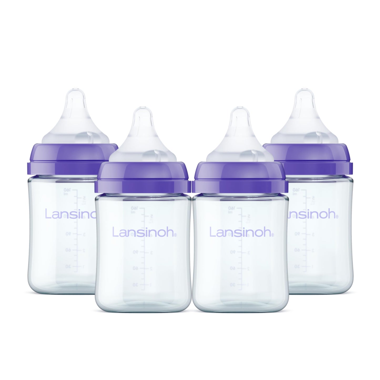 Lansinoh Anti-Colic Glass Baby Bottles 5oz 4pk