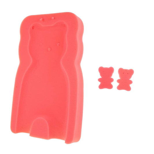 ibasenice Baby Bath Mat Sponge Pad with Cartoon Bear Design, Non-Slip Cushion for Tub, Pink