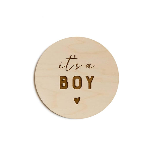The Cotton & Canvas Co. It's A Boy Wooden Baby Announcement Plaque
