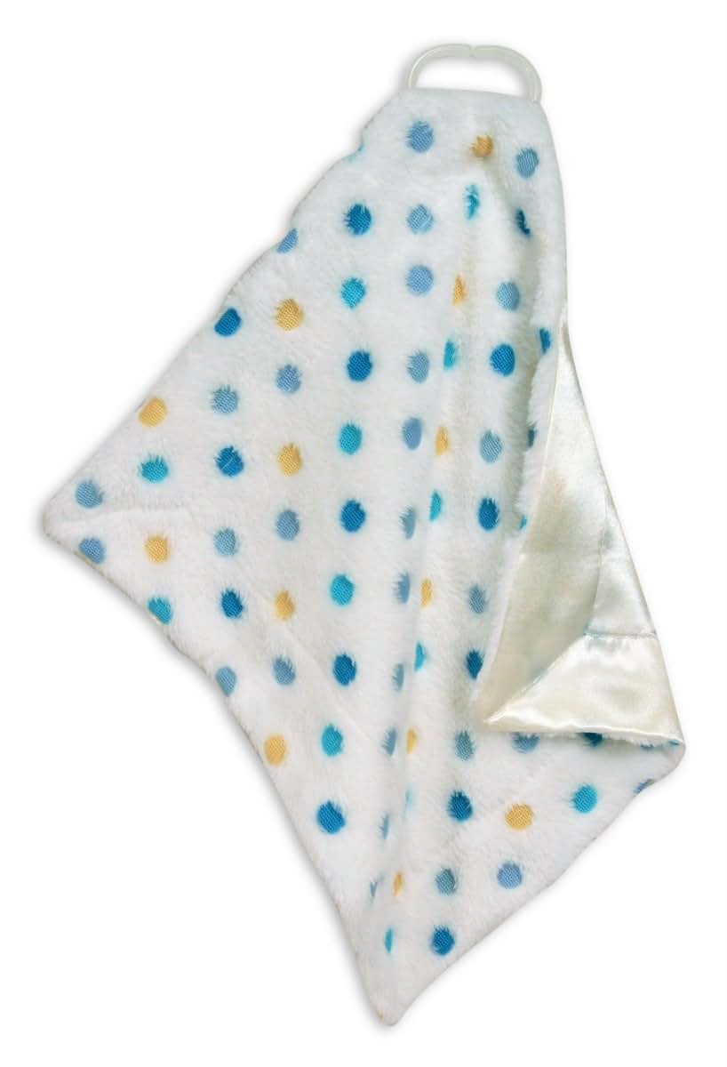 Stephan Baby Ultra Soft Plush Fleece Blankie, Blue Pastel Polka Dots