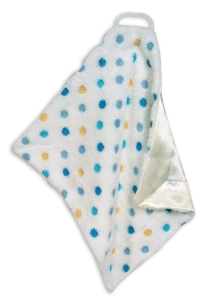 Stephan Baby Ultra Soft Plush Fleece Blankie, Blue Pastel Polka Dots