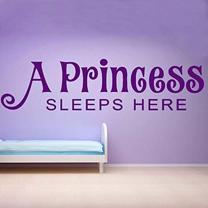 Art Sticker USA Decals A Princess Sleeps Here Removable Wall Decal