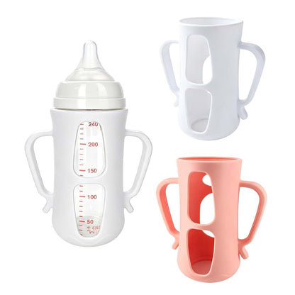 Honeykin Silicone Sleeves for Pigeon Glass Bottles – 2 Pack Baby Bottle Sleeve with Easy-Grip Handles, Shock-Absorbing
