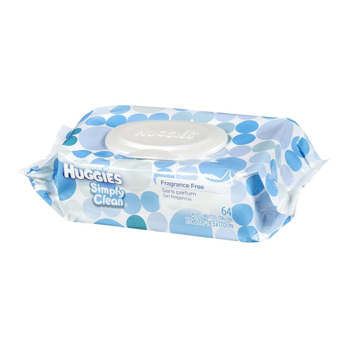 Huggies Simply Clean Baby Wipes, Unscented Tub Dispenser, 64 Count (Pack of 8)