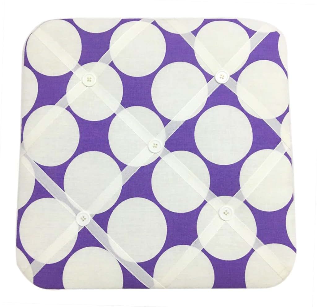 Bacati Large Dots Fabric Memory/Memo Photo Bulletin Board, Purple