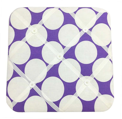 Bacati Large Dots Fabric Memory/Memo Photo Bulletin Board, Purple