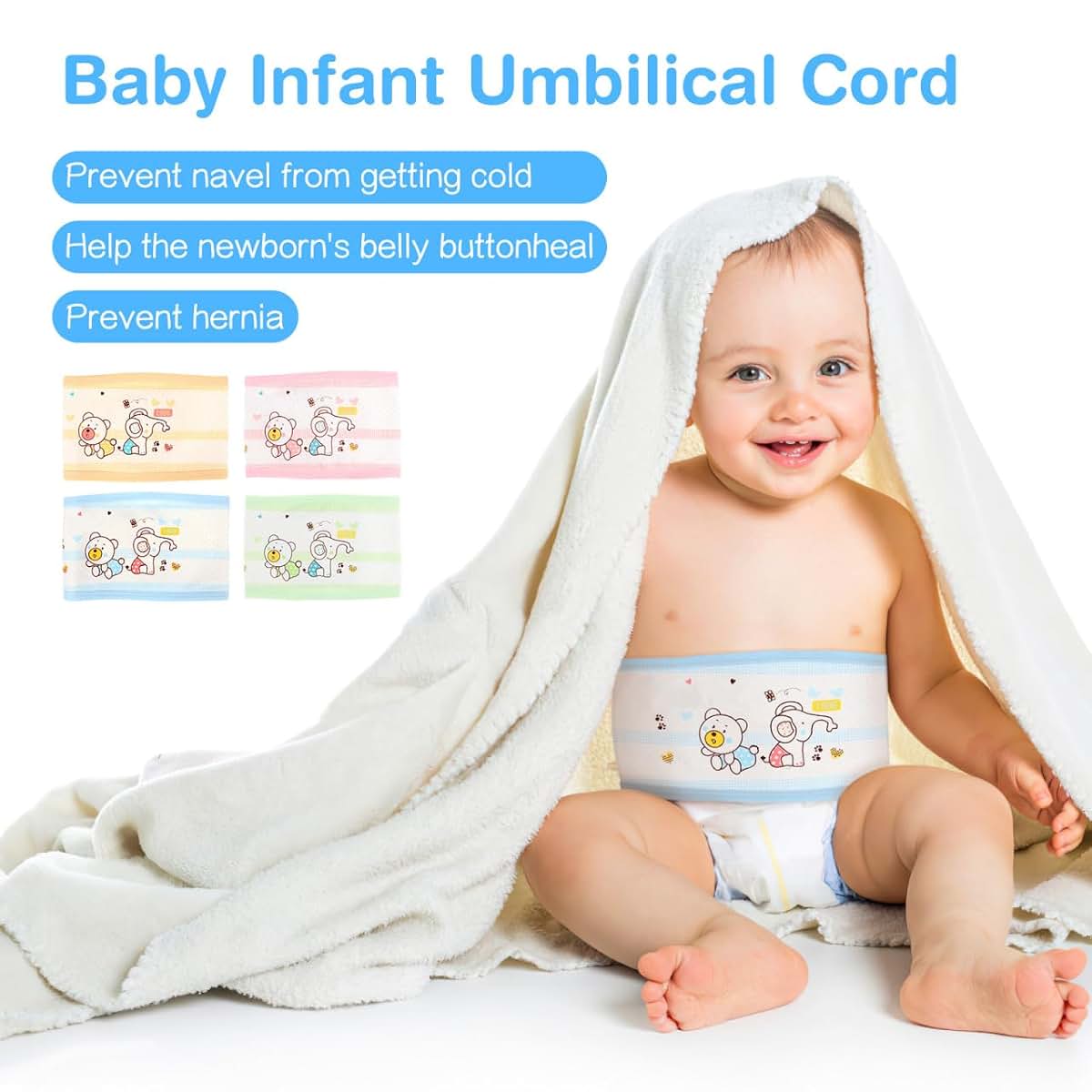 Exceart 4-Pcs Cotton Belly Wrap for Newborn Infants | Abdominal Binder