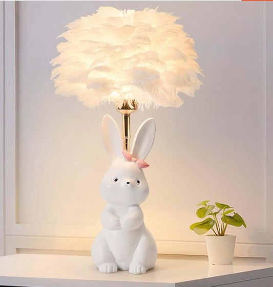 Jinnwell Rabbit Table Night Light Girl Lamp Desk Decoration