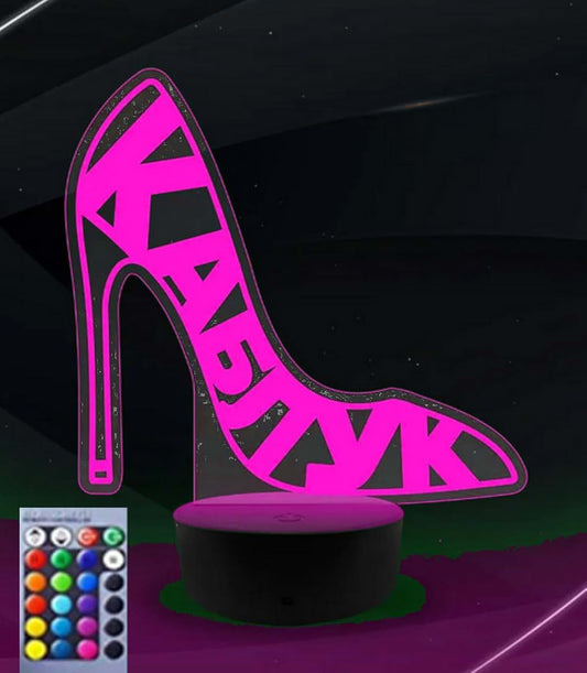 Jinnwell 3D High Heel Shoes Night Light led Lamp Illusion 16 Color Changing Table Desk Decoration Lamps Birthday Gift