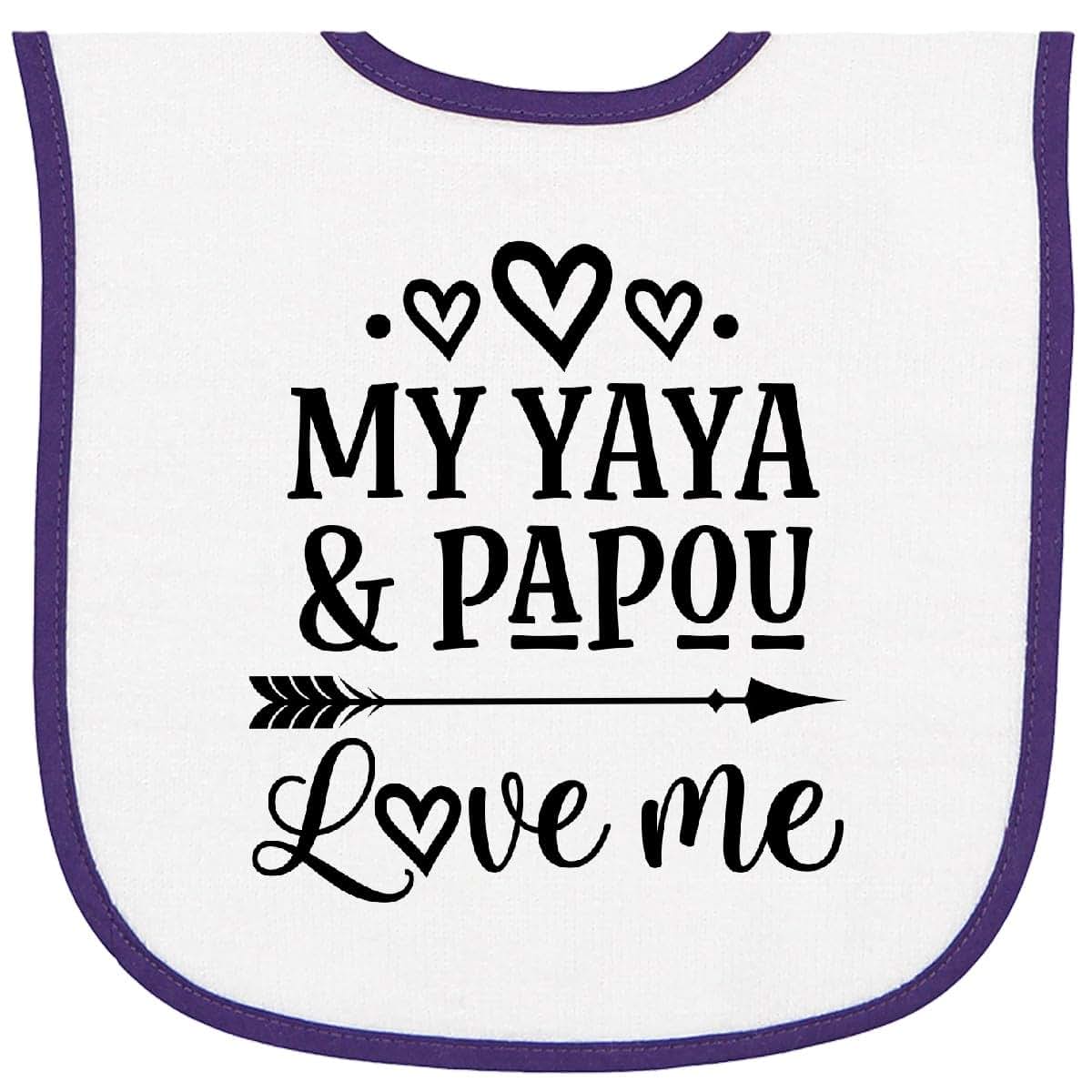 Inktastic My Yaya And Papou Love Me Baby Terry Cloth Bib