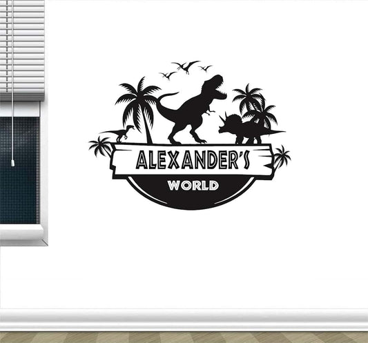 BabyOneStop Custom Name Jurassic Dinosaur Wall Decal