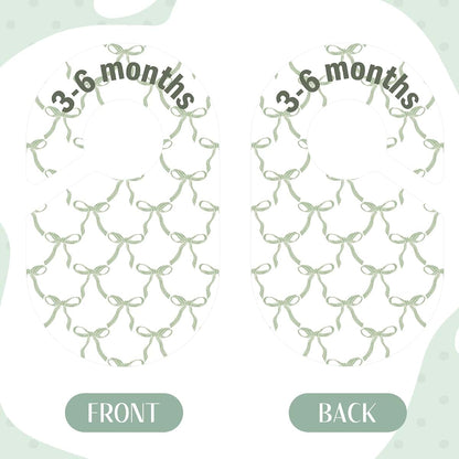 Acellegic Green Bow Baby Closet Dividers, Double-Sided
