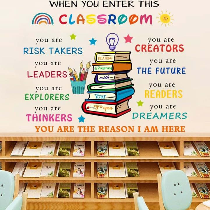 You Entry This Classroom Wall Art Sticker, Peel and Stick Motivational Vinyl Decal, 35.5 x 11.8 Inch Sheet