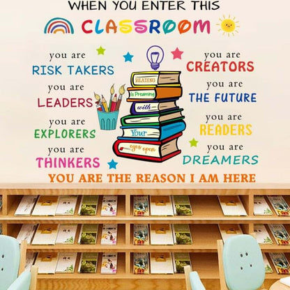 You Entry This Classroom Wall Art Sticker, Peel and Stick Motivational Vinyl Decal, 35.5 x 11.8 Inch Sheet