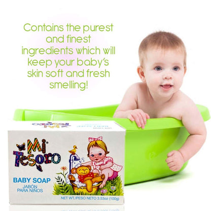 Mi Tesoro Baby Soap for Sensitive Skin, Sulfate Free, 3 Oz, Pack of 2