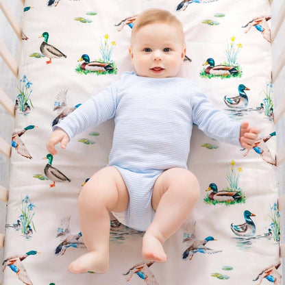 4 Pack Mallard Duck Print Fitted Nursery Sheets for Baby Cribs