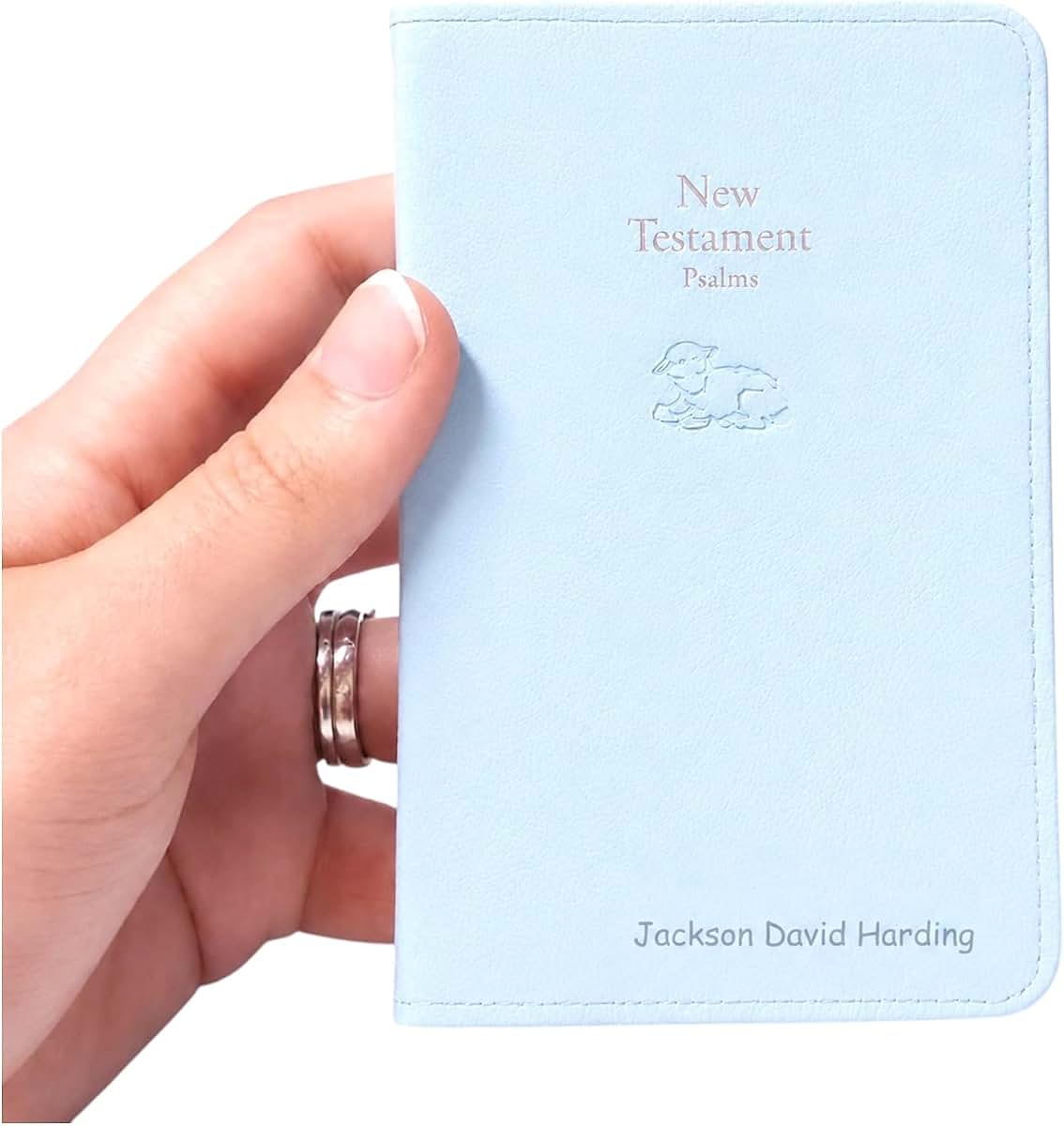 Pacidoodle Personalized Baby Bible with Name Engraved (Blue)