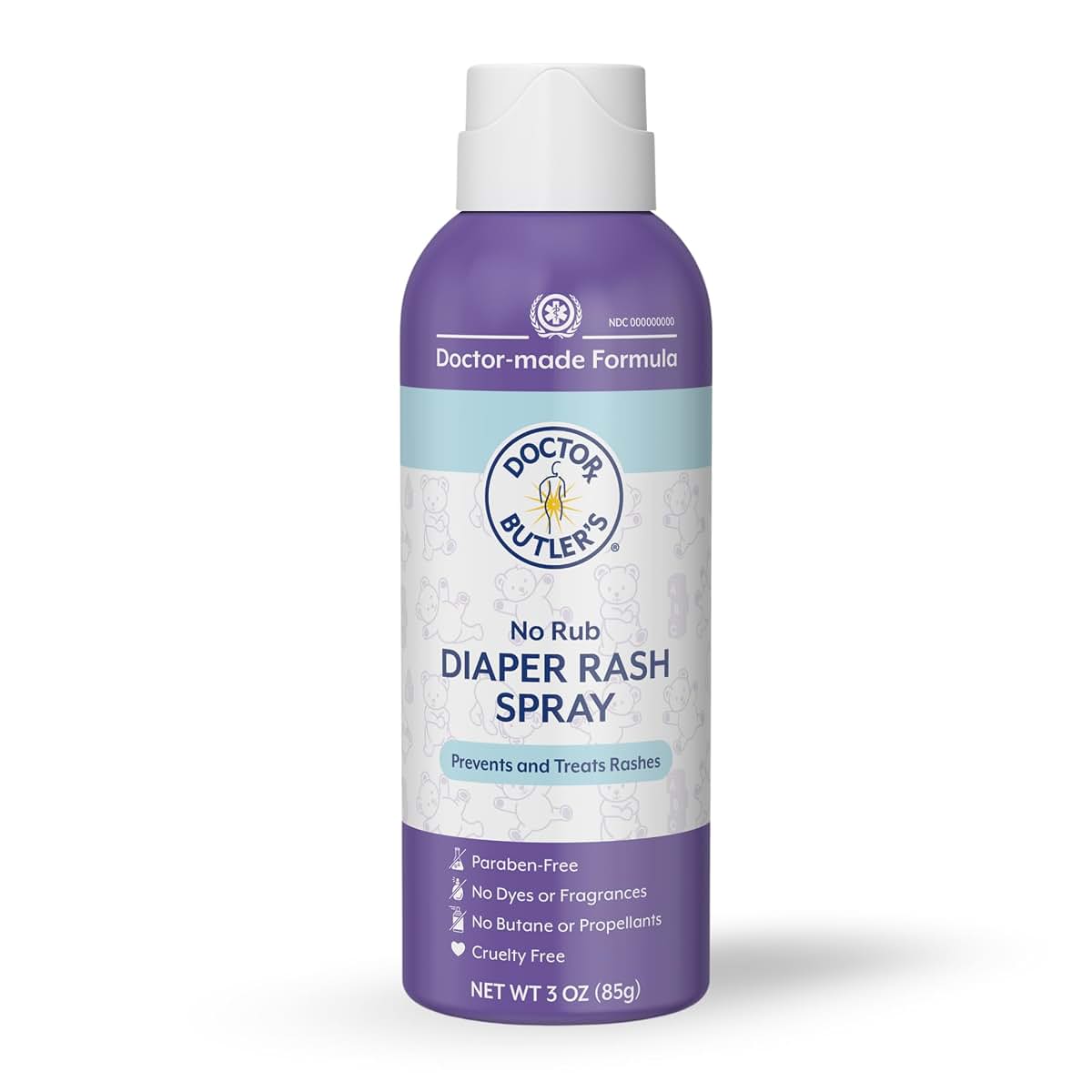 Doctor Butler's No Rub Diaper Rash Spray for Baby Skin Care