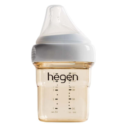hegen Baby Bottle 5 oz Wide Neck with Slow Flow Teat, Stackable PPSU