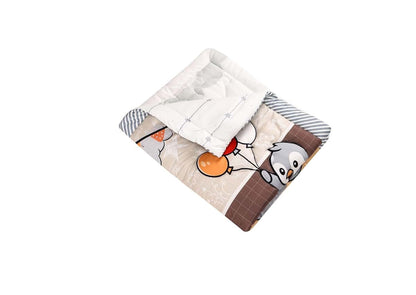 JHLCARPET Baby Crib Quilt with Elephant, Penguin, and Pug Design, Nursery Bedding Quilt with Moon and Balloons Theme
