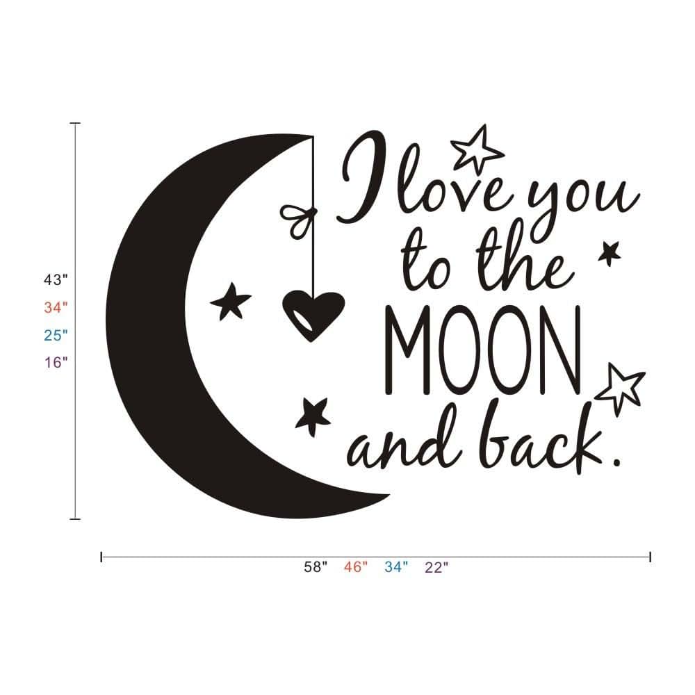 Scooptour Wall Art Love Moon And Back Vinyl Nursery Decal