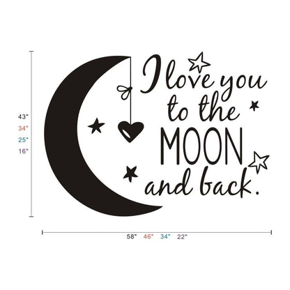 Scooptour Wall Art Love Moon And Back Vinyl Nursery Decal