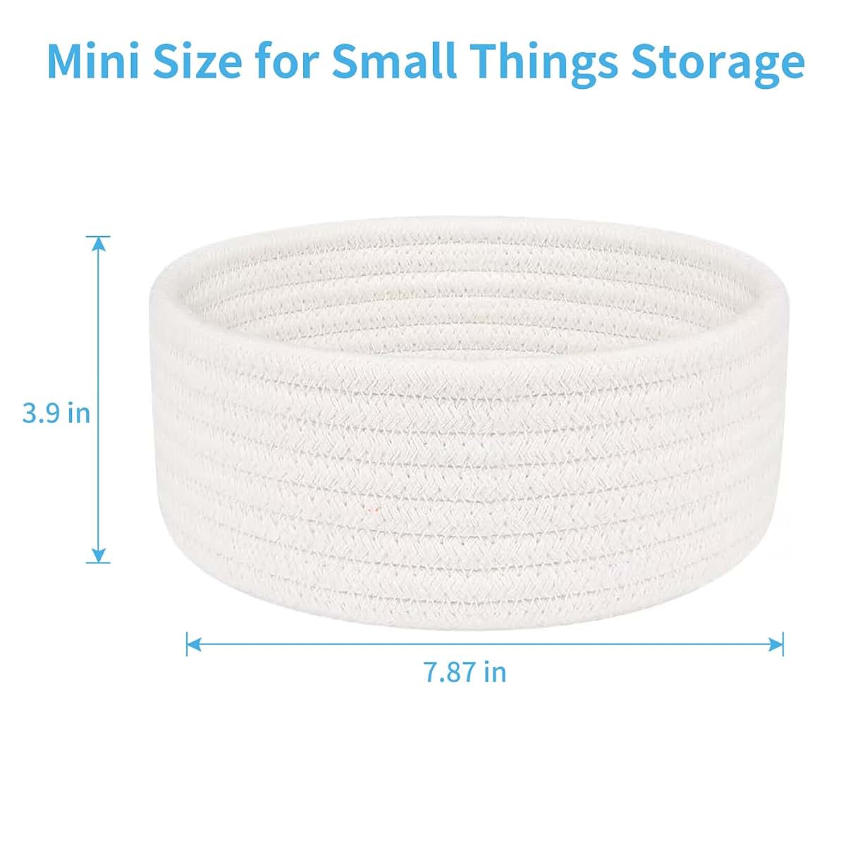 ABenkle Small Woven Cotton Rope Storage Basket