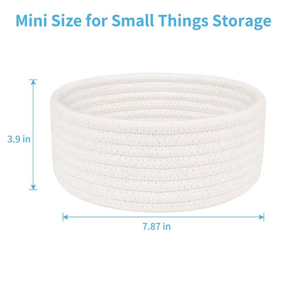 ABenkle Small Woven Cotton Rope Storage Basket