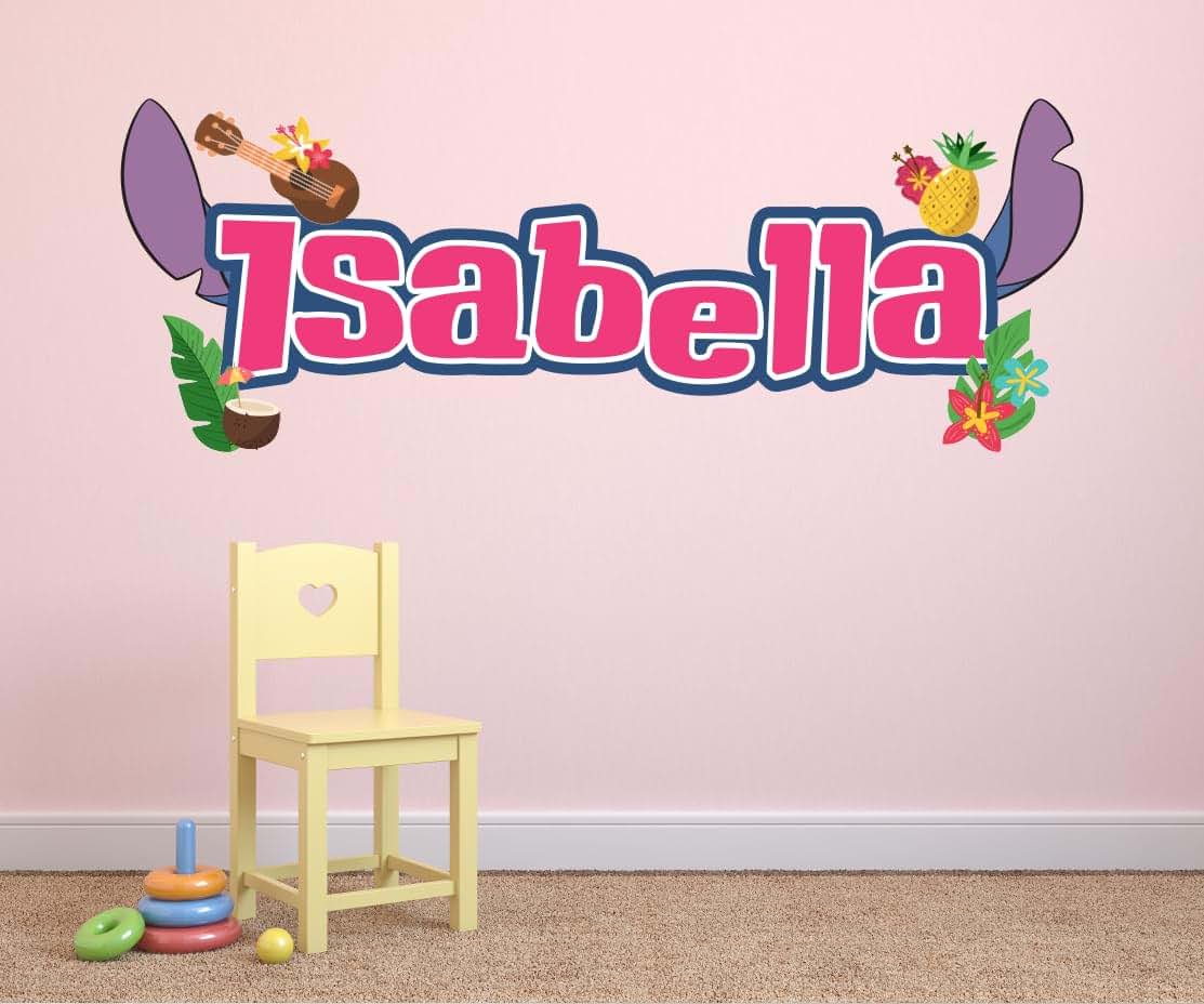 BabyOneStop Custom Tropical Name Wall Decal with Island Characters