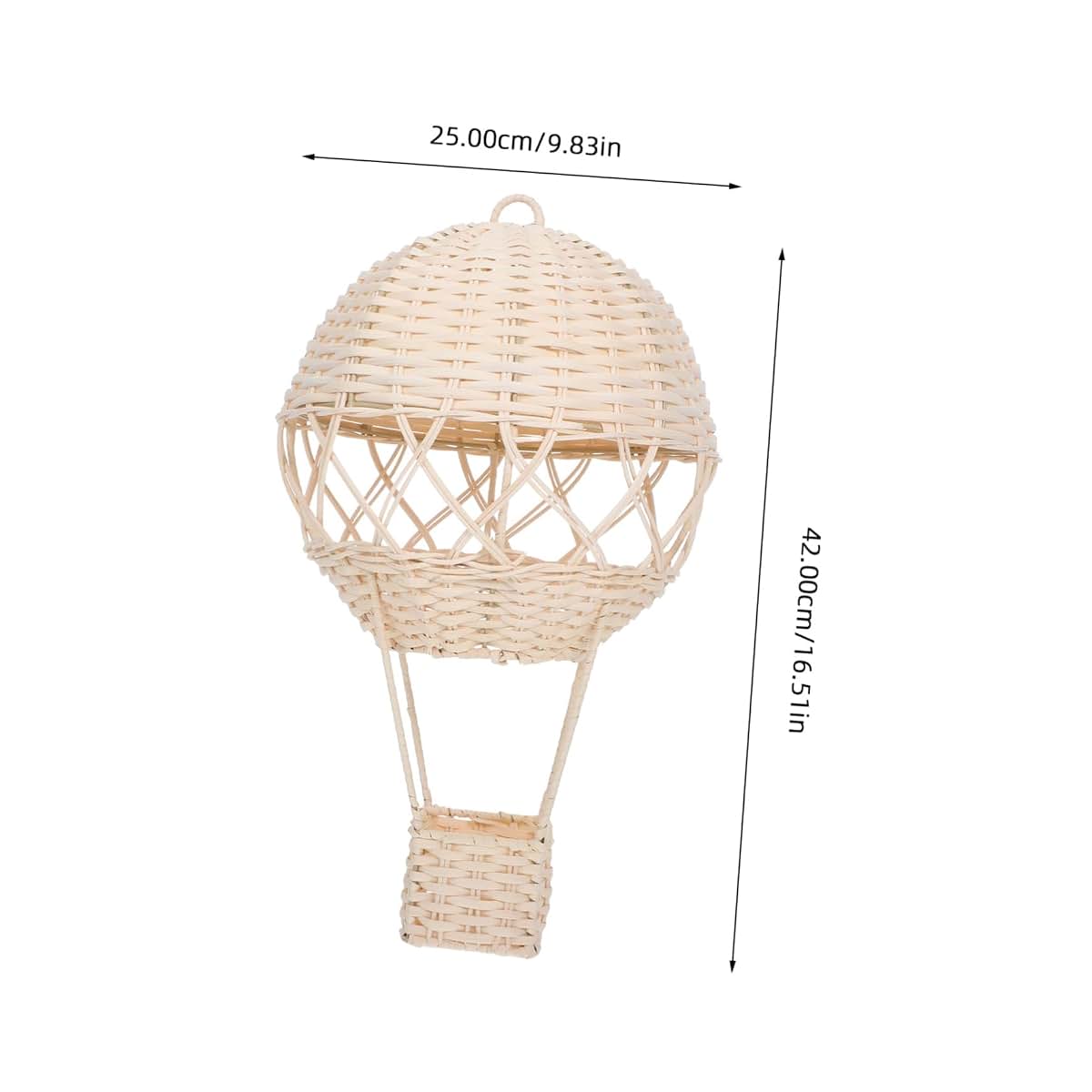 CIYODO Hanging Rattan Hot Air Balloon Lamp Shade, Handwoven Beige Wicker Wall Decor and Ceiling Cover