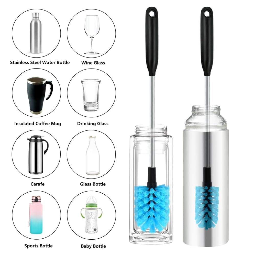 Bloepum Water Bottle Brush Long Handled Water Bottle Brush Multi-Purpose Cleaning Tool Water Bottle Brush Removable (photo 2)