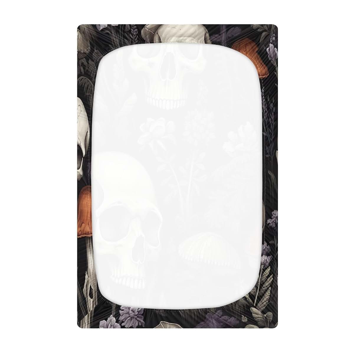 Skull And Mushrooms Stretchy Fitted Crib Sheet 27 X 39 X 5 Inches