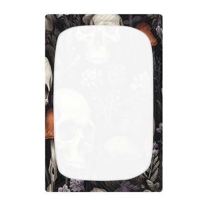 Skull And Mushrooms Stretchy Fitted Crib Sheet 27 X 39 X 5 Inches