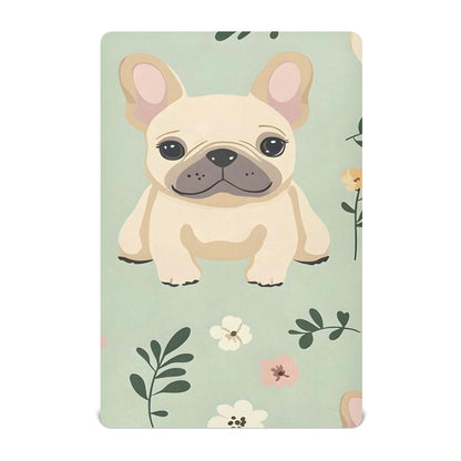 Qoogee French Bulldog Microfiber Fitted Crib Sheet, C35