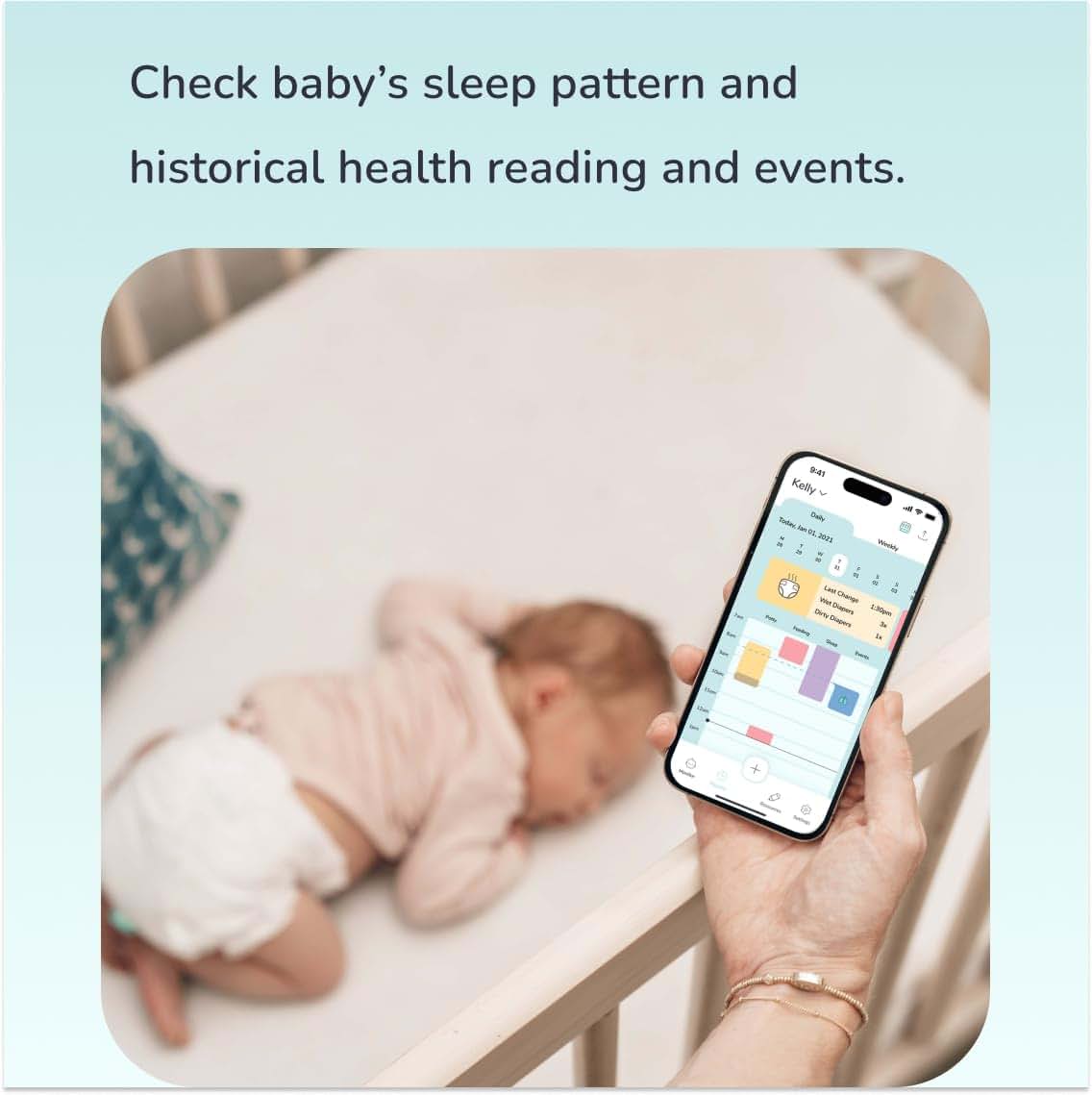 Aurio Smart Baby Monitor – Tracks Breathing, Sleep, Diaper, Temperature with Real-Time Alerts