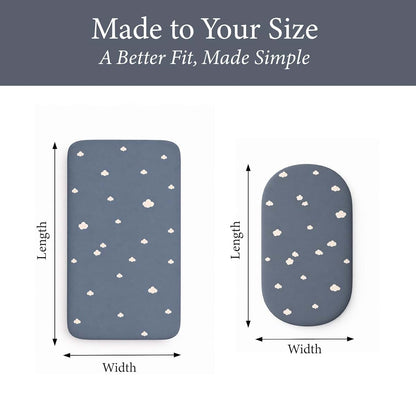 Ababy.com Custom Size Baby Fitted Sheet in Sky Cloud Print