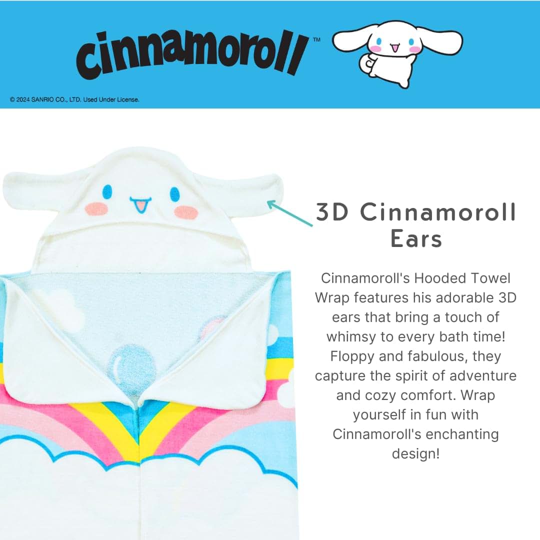 Franco Cinnamoroll Kids Hooded Cotton Towel Wrap