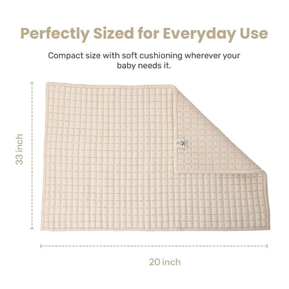 Little Dedi Organic Cotton Changing Mat 20x33 In, Plain Earth Ivory (photo 3)