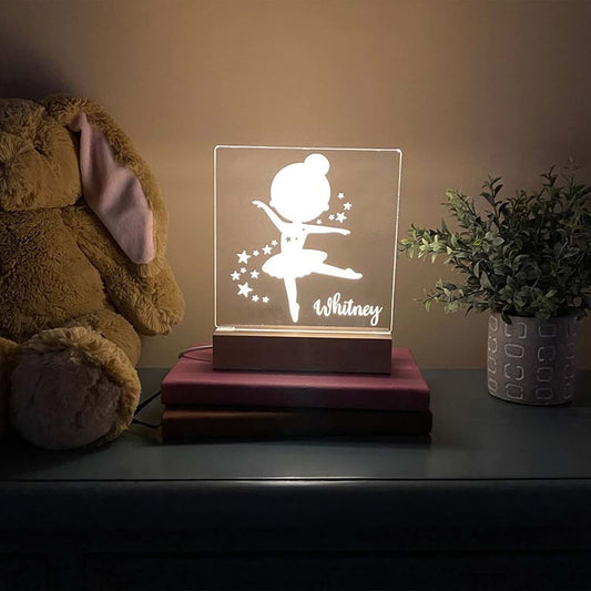 Chopie Ballerina Personalized Night Light for Kids Room & Baby Nursery - Birthday Gift & Creative Bedside Lamp