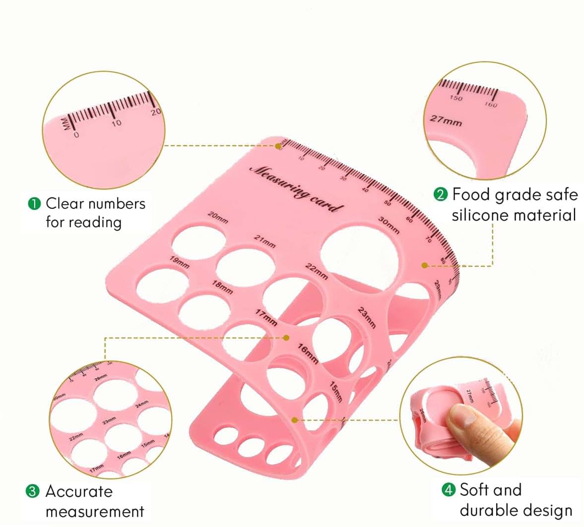 PandaEar Nipple Ruler for Breast Pump Flange Sizing | 10-30mm Measurement Card