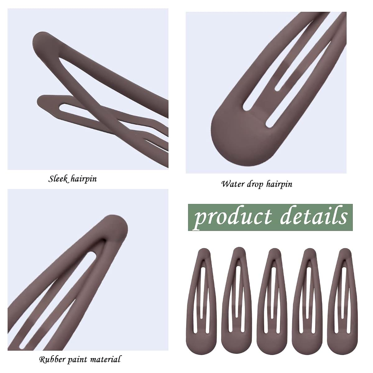 Vesaneae 30 Pcs Metal Snap Hair Clips In Chocolate