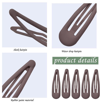 Vesaneae 30 Pcs Metal Snap Hair Clips In Chocolate