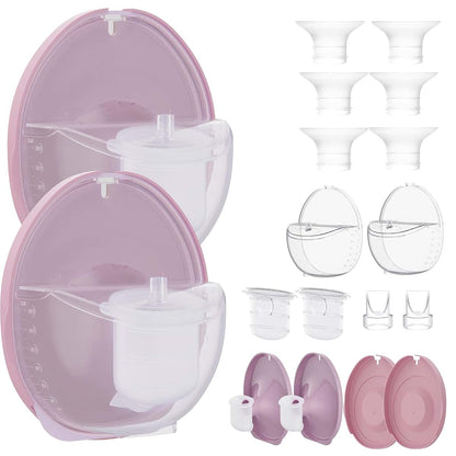 Two Complete Sets Compatible with Momcozy M6 Breast Pump Replacement Parts 24mm Milk Collection Cups with 17 19 21mm Inserts