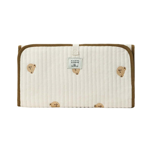 GKOXUQ Portable Baby Changing Pad Foldable & Water Proofing Mat Built-in Mesh Pocket for Newborns and Parents During