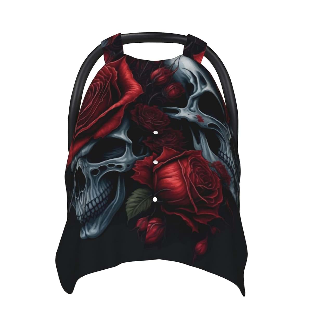 CAYKWVZ Red Roses Skull Baby Car Seat Canopy Cover Multi Use Shower Gift, Nursing Cover for Mom Nursing Covers, Bow (photo 2)