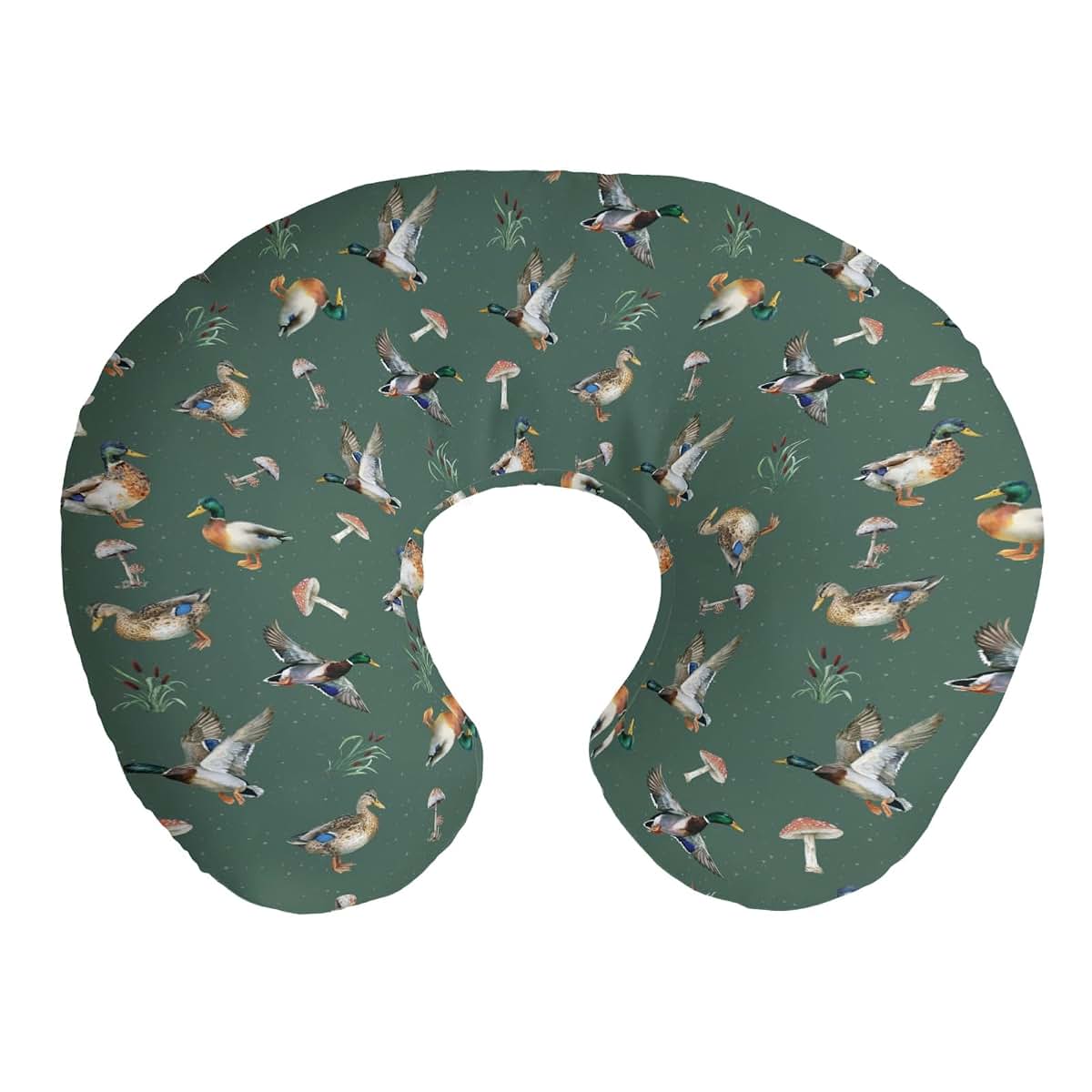 Cstdyfrv Watercolor Mallard Duck Nursing Pillow Cover